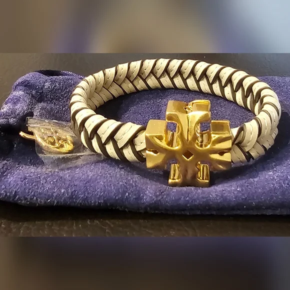 Tory Burch Roxanne Woven Leather Bracelet - Picture 5 of 6